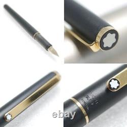 Montblanc Noblesse Fountain Pen Matte Black Color Nib Stainless Steel Dual Use