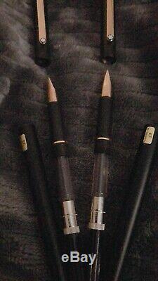 Montblanc SlimLine Fountain Pen Matte Black Gold Extra Fine Nib