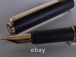 Montblanc Slim Line Fountain Pen Matte Black GT Steel EF Nib