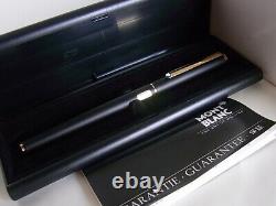 Montblanc Slim Line Fountain Pen Matte Black GT Steel F Nib