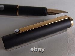 Montblanc Slim Line Fountain Pen Matte Black GT Steel M Nib