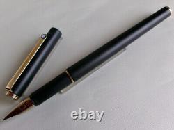 Montblanc Slim Line Fountain Pen Matte Black GT Steel Nib