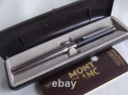 Montblanc Slim Line Fountain Pen Matte Black & Steel F Nib