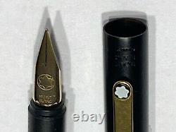 Montblanc Slim line Matte Black Ballpoint Pen Gold Plated Fountain Pen