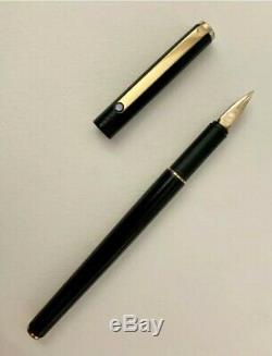Montblanc Slimline Fountain Pen Matte Black Gold Nib
