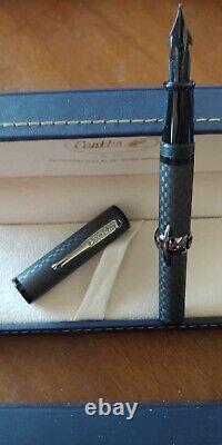 NEW Conklin Crescent Matte Carbon Stealth Fountain Pen Box & COA