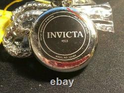 NEW Invicta 1953 POCKET WATCH 34400 Silver/Black Quartz 50Mm & INVICTA PEN