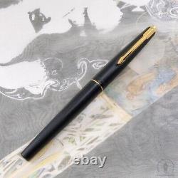 NOS Extremely Rare Parker 45 TX Matte BLACK GT Fountain Pen F Nib UK Q1 1994