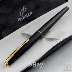 NOS Extremely Rare Parker 45 TX Matte BLACK GT Fountain Pen F Nib UK Q1 1994