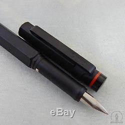 NOS Mint Rotring Newton Matte Black Fountain Pen Fine Nib Germany 1990s