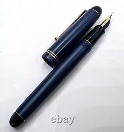 NOS PILOT CUSTOM 67 Limit Matt Dark Blue FOUNTAIN PEN F NIB 14K 585 GOLD TRIM