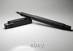 NOS Rotring Newton Fountain Pen-Matt Black-18K Gold Fine Nib-Germany c. 1990s