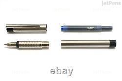 New Lamy Logo Cyclical Matte Finish Fountain Pen, Black Trim, Ef Nib+converter
