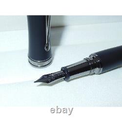 New Montblanc Bonheur Boyfriend Fountain Pen 14K F 118492 Matte Ultra Black Fine