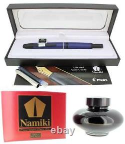 New Pilot Namiki Matte Blue Vanishing Point 18k Stub Nib Fountain Pen Free Ink