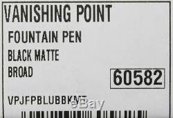 New Pilot Namiki Vanishing Point 18k Broad Nib Fountain Pen Matte Black Freeink