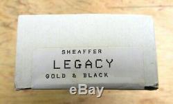 New Sheaffer Legacy 2 Matte Black w Gold Striped Cap Fountain Pen FINE 18K Nib