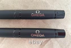 OMEGA Novelty Matte Black Twisted Ballpoint Pen(Set of 2) wz/Box Super Rare F/S