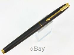 PARKER 75 FOUNTAIN PEN IN MATTE BLACK WithMEDIUM 18K GOLD NIB AND GOLD TRIM FRANCE