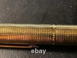 PARKER 75 INSIGNIA GOLD/CICELE PATTERN FOUNTAIN PEN RARE, FLAT ENDS, 1970's