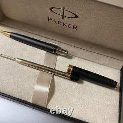 PARKER Ballpoint Pen Matte Black Black Slim Gold Retro #70b358