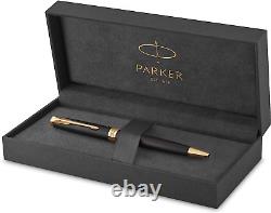 PARKER Sonnet Ballpoint Pen, Matte Black Lacquer with Gold Trim, Medium Point