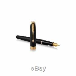PARKER Sonnet Fountain Pen, Matte Black Lacquer with Gold Trim, Fine Nib 193