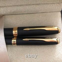 PARKER Sonnet Matte Black GT Set of Fountain Pen and Ballpoint Pen Free Shipping