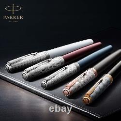 PARKER Sonnet Rollerball Pen Matte Black Lacquer with Gold Trim Fine Point Bl