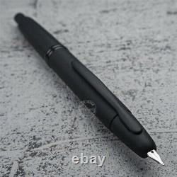 PILOT Fountain Pen Capless Matte Black 18k Nib M Cartridge Converter witho box
