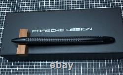 PORSCHE DESIGN Tec Flex Matte Black Knock type Ballpoint Pen wz/Box&Refill Rare