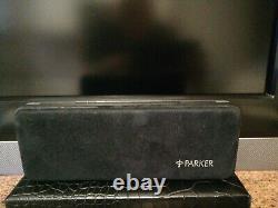 Parker 180 Gt Matte Black Fountain And Ballpoint Pen Set. Original Case. New