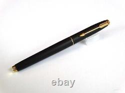 Parker 75 Fountain Pen In Black Matte Epoxy With 14k Gold F Nib Mint