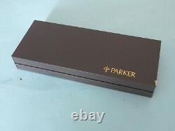 Parker 75 Fountain Pen Matte Black 14ct Gold Nib GP Trim, France, Boxed, Mint