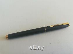 Parker 75 Fountain Pen Matte Black 18k Gold Nib Size F Made In France