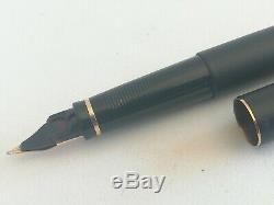Parker 75 Fountain Pen Matte Black 18k Gold Nib Size F Made In France