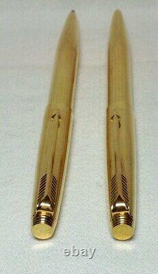 Parker 75 Insignia Ball Pen and Pencil Set Pre 1970 Flat Top New Old Stock