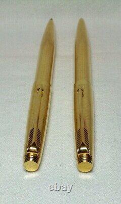 Parker 75 Insignia Ball Pen and Pencil Set Pre 1970 Flat Top New Old Stock