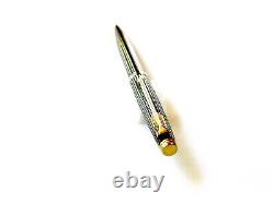 Parker 75 Sterling Silver Crosshatch Ballpoint Pen Flat Tassie Made In USA -mint