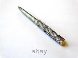 Parker 75 Sterling Silver Crosshatch Ballpoint Pen Flat Tassie Made In USA -mint
