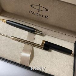 Parker Ballpoint Pen Matte Black Slim Gold Retro