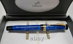 Parker Duofold Lapis Lazuli Rollerball Pen Flat Top Made in UK New In Box Rare