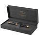 Parker Sonnet Ballpoint Pen Matte Black Lacquer with Gold Trim Medium Point Blac