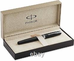 Parker Sonnet Fountain Pen Matte Black CT 18K Gold EF nib Black Ink S0833800
