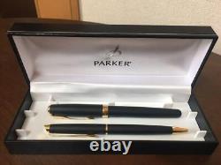 Parker Sonnet Matte Black Fountain & Ballpoint Pen Set New Unused Condition