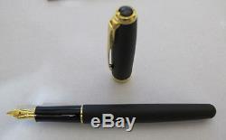 Parker Sonnet Matte Black & Gold Fountain Pen & Ballpoint Pen Set New In Box