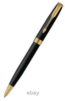 Parker Sonnet Matte Black Gt Ballpoint Pen With Box