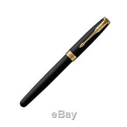 Parker Sonnet Matte Lacquered Black Rollerball Pen With Gold Trim 1931518 New