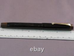 Parker Vintage Black Raven l930's Flat Top Fountain Pen-flexible stub nib