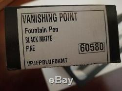 Pilot Vanishing Point Fountain Pen, Matte Black, 18k Fine NIB with INK